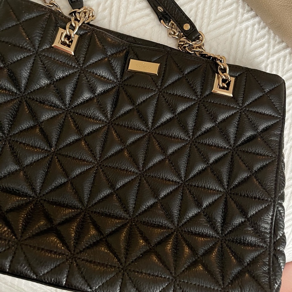 Kate spade black leather handbag new w tag